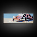 Lizard Art, Framed Canvas Print, Whimsical Art, Moody Art, Extra Wide Art, Southwestern Decor, Rustic Wall Art, Above Sofa Art, Gift Idea