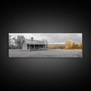 Log Cabin, Fall Art, Rustic Wall Art, Farmhouse Art, Cozy Cabin Art, Landscape Painting, Wabi Sabi Art, Above Couch Art, Framed Canvas Print