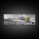Mountain scene, mountain painting, landscape painting, wabi sabi art, nature art, minimalist art, framed canvas print, extra wide art