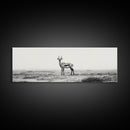 Lone Gazelle, moody art, southwest wall art, extra wide art, wabi sabi art, minimalist art, framed canvas print, panoramic painting