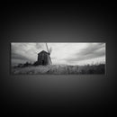 Rustic Windmill, panoramic art, farmhouse art, extra wide wall art, windmill wall art, landscape painting, framed canvas print