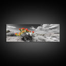 Cactus Blooms, Desert Art, Southwest Wall Art, Botanical Prints, Wildflower Painting, Extra Wide Art, Framed Canvas Print