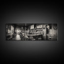 Western Saloon, rustic wall art, extra wide art, panoramic art, farmhouse art, bar decor, moody art, framed canvas print, above sofa art