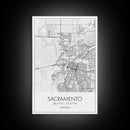 Sacramento Street Map, California Map, City Map Art, Minimalist Art, Wall Art, Canvas Print, Girls Room Art, Gift For Women, Travel Décor