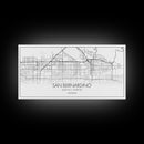 San Bernardino City Map, California Art, Map Print, Minimalist Wall Art, Wall Art, Canvas Art, Business Gift, Dorm Décor, Office Prints