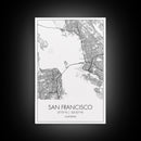San Francisco Street Map, California Map, City Map Print, Minimalist Art, Wall Art, Canvas Print, Family Room Décor, Gift For Travelers