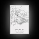 Singapore Street Map, Singapore Map, Asia City Map Print, Minimalist Art, Wall Art, Canvas Print, Room Decor, Travel Wall Art, Gift For Him