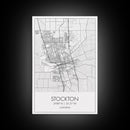 Stockton Street Map, California Map, City Map Print, Modern Wall Art, Wall Art, Canvas Print, Girls Room Décor, Gifts For Dad
