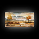 Sunset Over Desert Canyon and River, Stunning Framed Canvas Print for Home, Minimalist Wall Art, Nature Scenery Decor