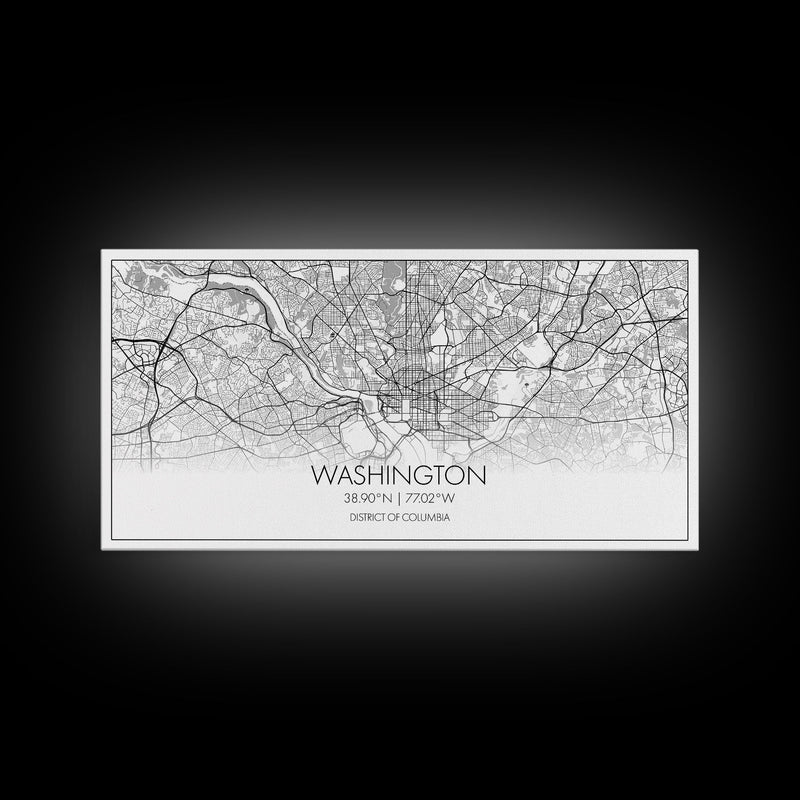 Washington City Map, District Of Columbia Art, Map Print, Modern Wall Art, Wall Art, Canvas Art, Home DÃ©cor Prints, Indie Room DÃ©cor