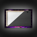 Wizard VS Hydra, RPG pixel art, vaporwave aesthetic video game pixel art, framed canvas print