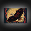 Bald eagle mural art, framed canvas print, framed wall art, cool bedroom wall decor