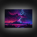The Thunder Storm, framed canvas print, synthwave style fantasy art