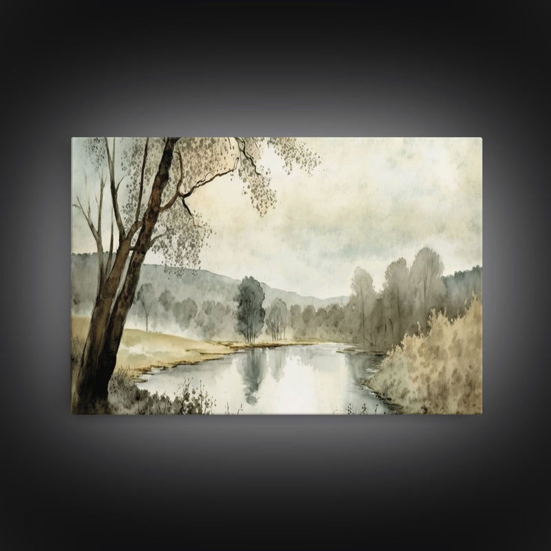 Wall Art Oil Painting Landscape Canvas Print, Framed Art, Nature Study Nature Framed Large Gallery Art, Minimalist Art Ready to Hang