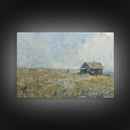 Kitsch Kitchen Farmhouse Decor Framed Canvas Print, Farmhouse Decor, Original Art Of an Old Farmhouse, Western Decor