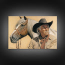 Wild West Cowboy Painting, Western Decor, Southwestern Wall Art, Modern Design Canvas Painting, Southern Home Art, Ranch Wall Art