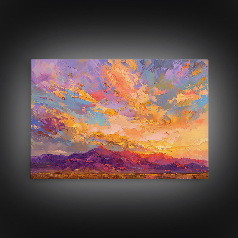 Arizona Desert Framed Art, Canvas Print, Canvas Art, Vintage Desert Decor, Pop Art, Mid Century Modern Style Home Decor, Wall Art