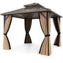 Complete Outdoor Lounge Ensemble: All-Weather 10' x 10' Hardtop Gazebo and 4 by LJGDeals
