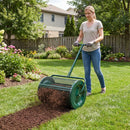 Compost Spreader 24 Inch Peat Moss Spreader Roller with Height-adjustable T-shape Handle by LJGDeals