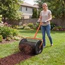 Compost Spreader 24 Inch Peat Moss Spreader Roller with Height-adjustable T-shape Handle by DirectDeals