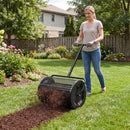 Compost Spreader 24 Inch Peat Moss Spreader Roller with Height-adjustable T-shape Handle by LJGDeals