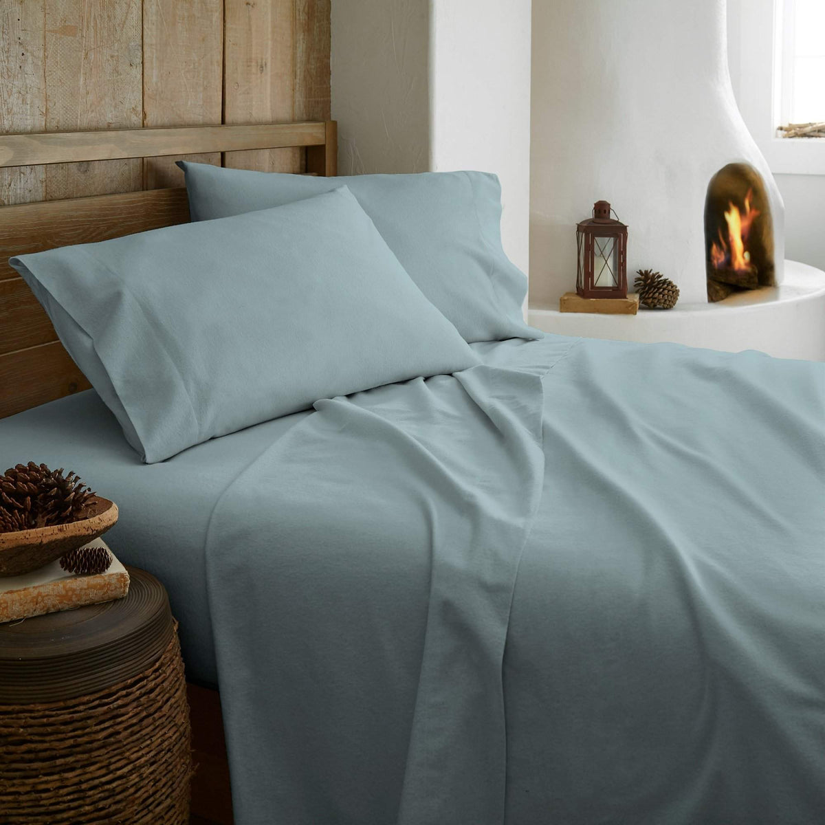 Organic Flannel Sheet Set, angled view