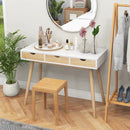 Computer Desk with 3 Drawers and Solid Rubber Wood Legs for Home Office by LJGDeals