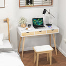 Computer Desk with 3 Drawers and Solid Rubber Wood Legs for Home Office by LJGDeals