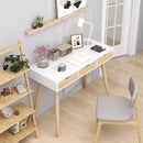 Computer Desk with 3 Drawers and Solid Rubber Wood Legs for Home Office by LJGDeals