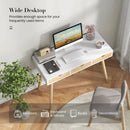 Computer Desk with 3 Drawers and Solid Rubber Wood Legs for Home Office by LJGDeals