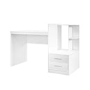 Computer Desk Home Office with Bookshelf and Drawers-White by LJGDeals