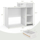Computer Desk Modern Laptop PC Desk with Adjustable Shelf and Cable Hole-White by LJGDeals