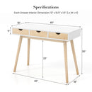 Computer Desk with 3 Drawers and Solid Rubber Wood Legs for Home Office by LJGDeals