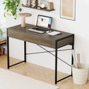 Computer Desk with 2 Drawers 44 Inch Home Office Desk with Metal Frame-Oak by LJGDeals