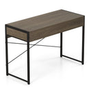 Computer Desk with 2 Drawers 44 Inch Home Office Desk with Metal Frame-Oak by LJGDeals