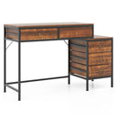 Computer Desk with 5 Drawers Home Office Desk with Side File Cabinet by LJGDeals