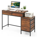 Computer Desk with 5 Drawers Home Office Desk with Side File Cabinet by LJGDeals