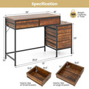 Computer Desk with 5 Drawers Home Office Desk with Side File Cabinet by LJGDeals