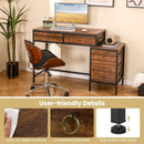 Computer Desk with 5 Drawers Home Office Desk with Side File Cabinet by LJGDeals
