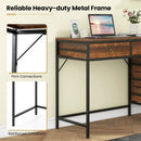 Computer Desk with 5 Drawers Home Office Desk with Side File Cabinet by LJGDeals