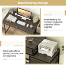 Computer Desk with 5 Drawers Home Office Desk with Side File Cabinet by LJGDeals