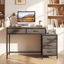 Computer Desk with 5 Drawers and Printer Stand for Bedroom and Small Spaces by LJGDeals