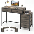 Computer Desk with 5 Drawers and Printer Stand for Bedroom and Small Spaces by DirectDeals
