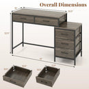 Computer Desk with 5 Drawers and Printer Stand for Bedroom and Small Spaces by LJGDeals