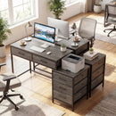 Computer Desk with 5 Drawers and Printer Stand for Bedroom and Small Spaces by LJGDeals