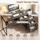 Computer Desk with 5 Drawers and Printer Stand for Bedroom and Small Spaces by LJGDeals