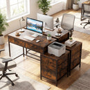 Computer Desk with 5 Drawers and Printer Stand for Bedroom and Small Spaces by DirectDeals