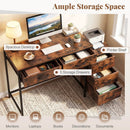 Computer Desk with 5 Drawers and Printer Stand for Bedroom and Small Spaces by LJGDeals