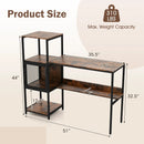Computer Desk with Bookshelf Home Office Desk with Storage Cabinet and Shelves-Rustic Brown by LJGDeals
