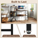 Computer Desk with Bookshelf Home Office Desk with Storage Cabinet and Shelves-Rustic Brown by LJGDeals